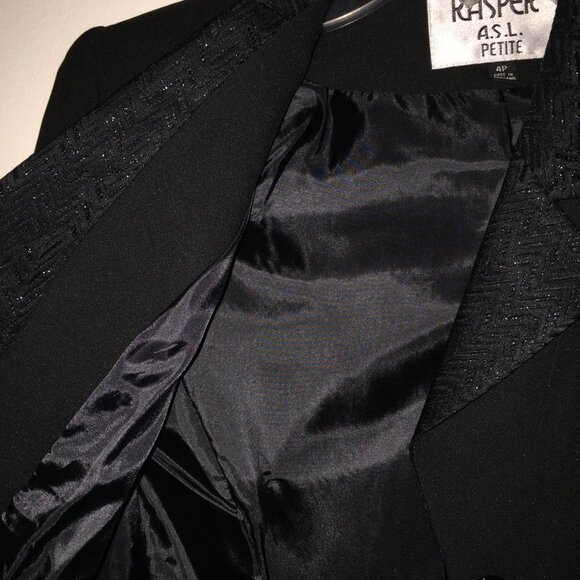 Kasper 3 Piece Evening Suit 4P Black Dressy - Picture 7 of 16